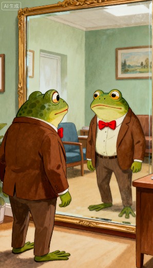 蛤蟆先生在镜子面前